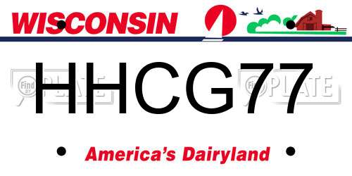 HHCG77 Wisconsin License Plate