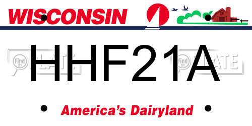 HHF21A Wisconsin License Plate