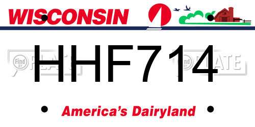 HHF714 Wisconsin License Plate