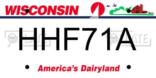 HHF71A Wisconsin License Plate