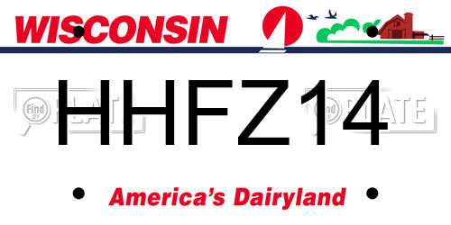 HHFZ14 Wisconsin License Plate