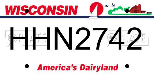 HHN2742 Wisconsin License Plate