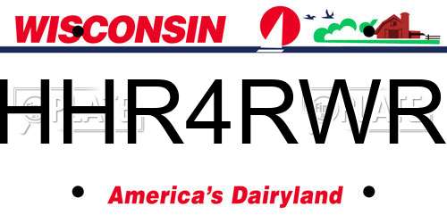 HHR4RWR Wisconsin License Plate