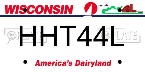 HHT44L Wisconsin License Plate