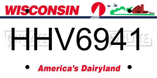 HHV6941 Wisconsin License Plate
