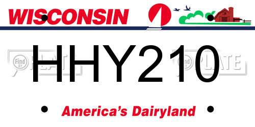 HHY210 Wisconsin License Plate