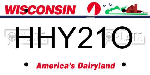 HHY21O Wisconsin License Plate