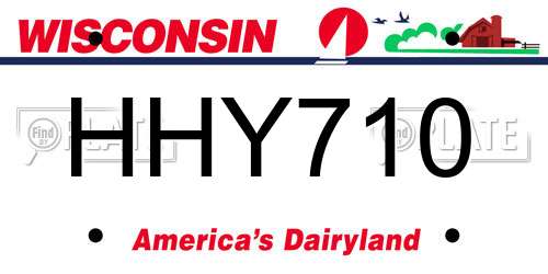 HHY710 Wisconsin License Plate