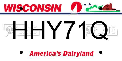 HHY71Q Wisconsin License Plate