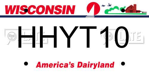 HHYT10 Wisconsin License Plate