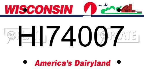 HI74007 Wisconsin License Plate