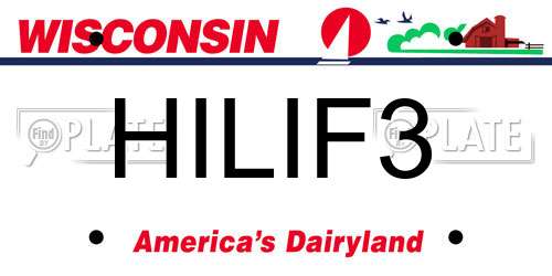 HILIF3 Wisconsin License Plate