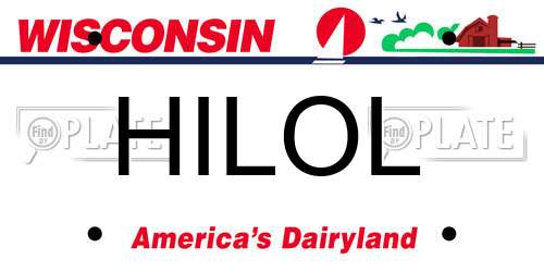 HILOL Wisconsin License Plate