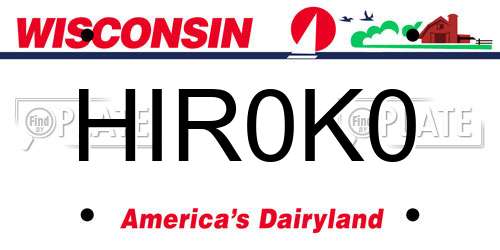 HIR0K0 Wisconsin License Plate