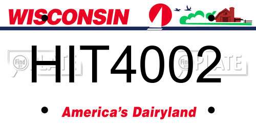 HIT4002 Wisconsin License Plate