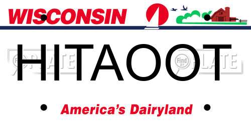 HITAOOT Wisconsin License Plate