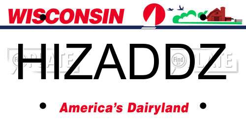 HIZADDZ Wisconsin License Plate