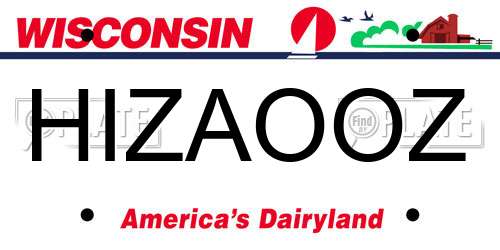 HIZAOOZ Wisconsin License Plate