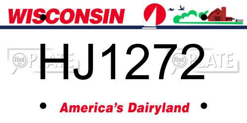 HJ1272 Wisconsin License Plate