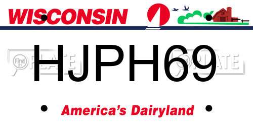 HJPH69 Wisconsin License Plate