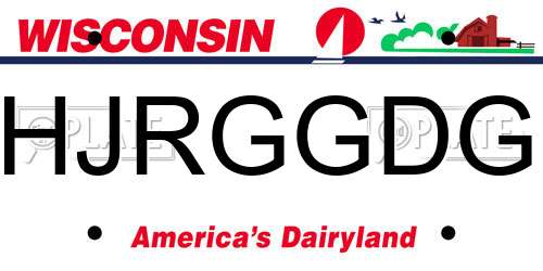 HJRGGDG Wisconsin License Plate