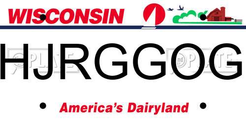 HJRGGOG Wisconsin License Plate
