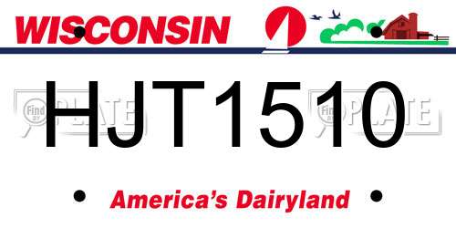 HJT1510 Wisconsin License Plate
