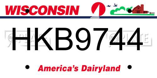 HKB9744 Wisconsin License Plate