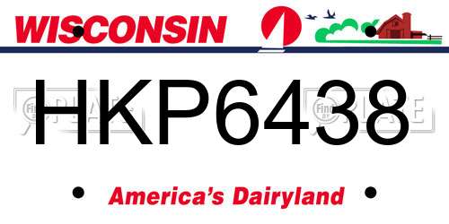 HKP6438 Wisconsin License Plate