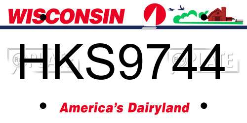 HKS9744 Wisconsin License Plate