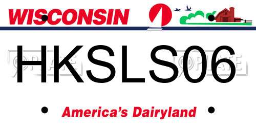 HKSLS06 Wisconsin License Plate