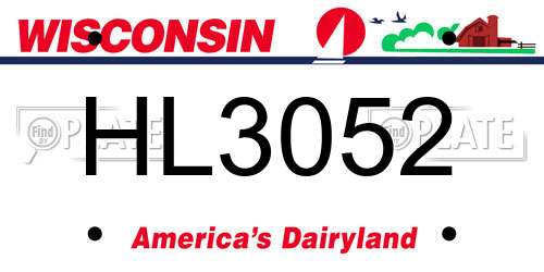 HL3052 Wisconsin License Plate