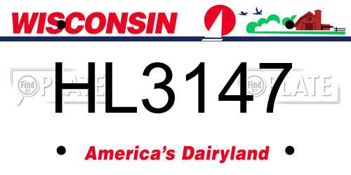 HL3147 Wisconsin License Plate
