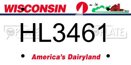 HL3461 Wisconsin License Plate