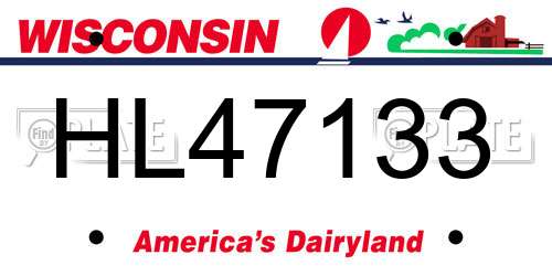 HL47133 Wisconsin License Plate