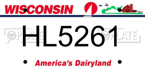 HL5261 Wisconsin License Plate