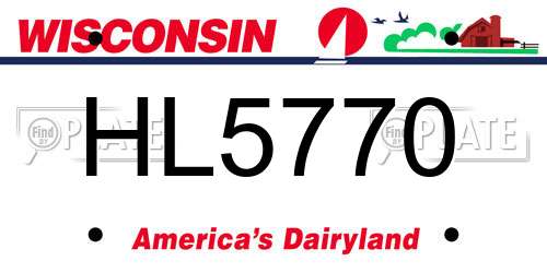 HL5770 Wisconsin License Plate