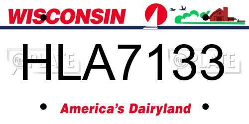 HLA7133 Wisconsin License Plate