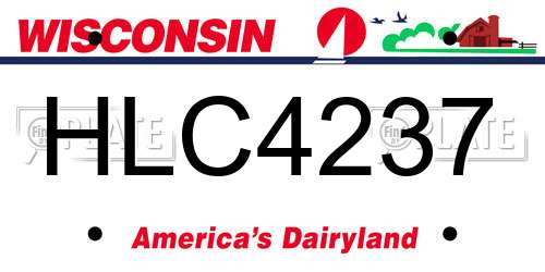 HLC4237 Wisconsin License Plate