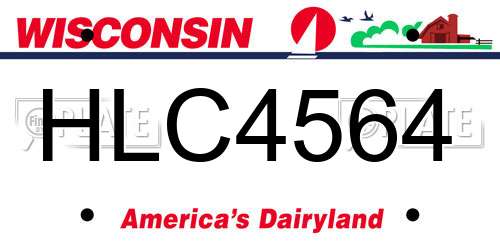 HLC4564 Wisconsin License Plate