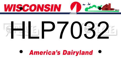 HLP7032 Wisconsin License Plate