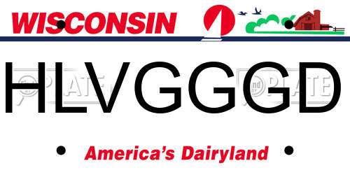 HLVGGGD Wisconsin License Plate