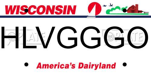HLVGGGO Wisconsin License Plate