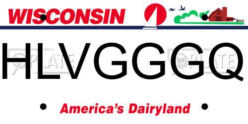 HLVGGGQ Wisconsin License Plate