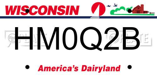 HM0Q2B Wisconsin License Plate