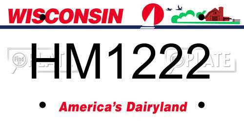 HM1222 Wisconsin License Plate