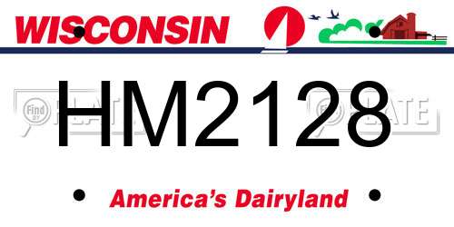 HM2128 Wisconsin License Plate