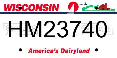 HM23740 Wisconsin License Plate