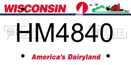 HM4840 Wisconsin License Plate