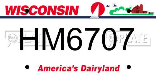 HM6707 Wisconsin License Plate